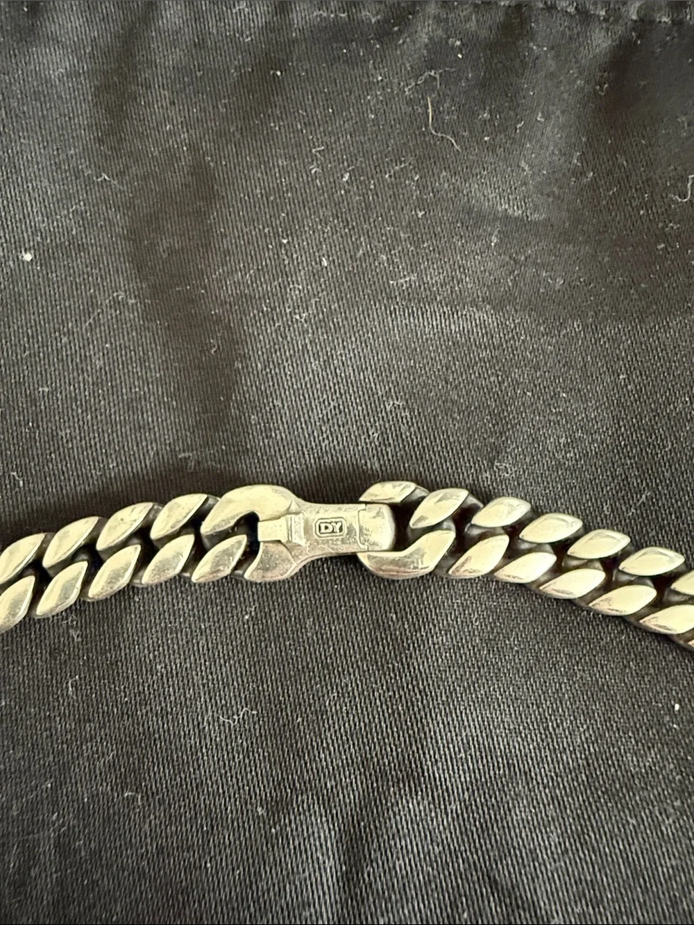 David Yurman Silver-Tone Men's Cuban Link Chain Necklace